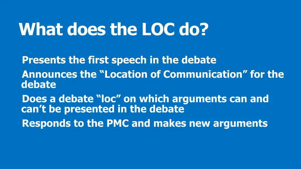 what does the loc do