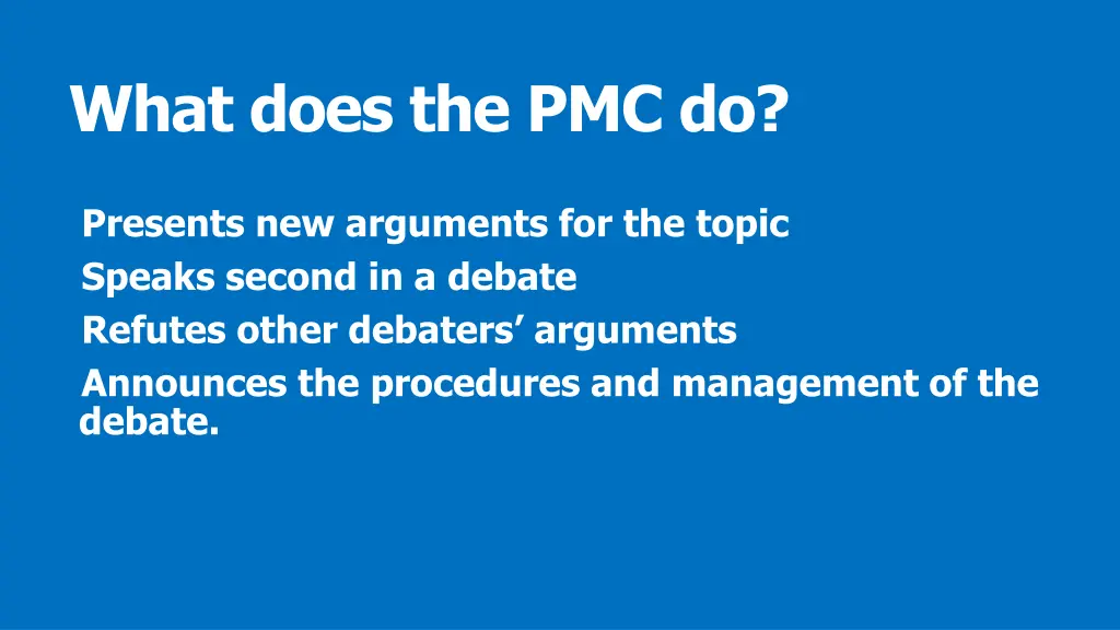 what does the pmc do
