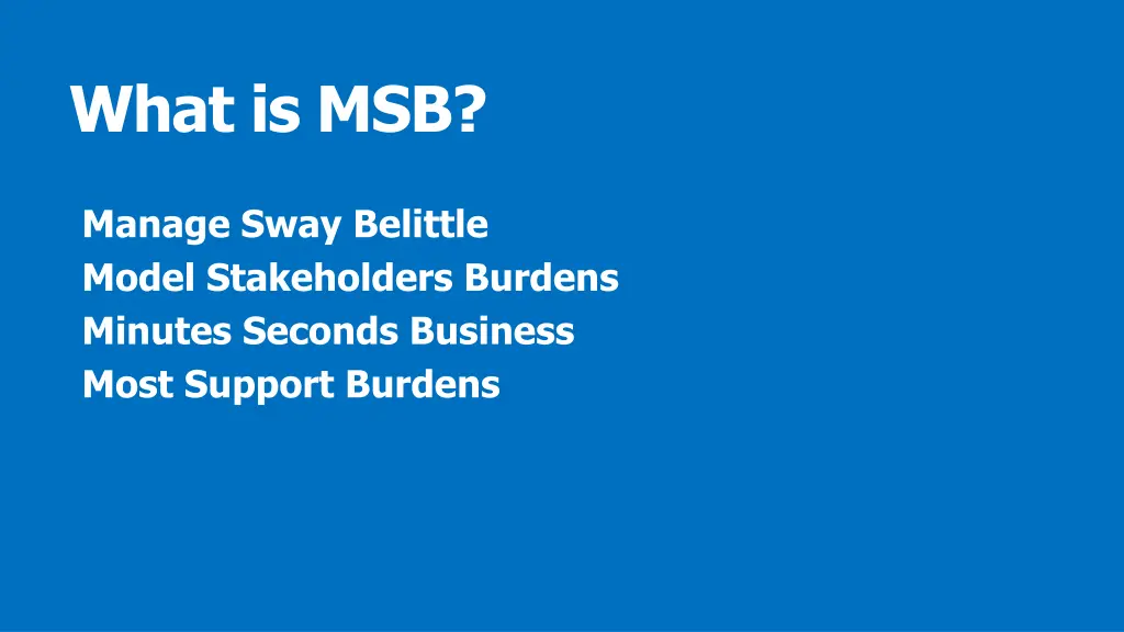 what is msb