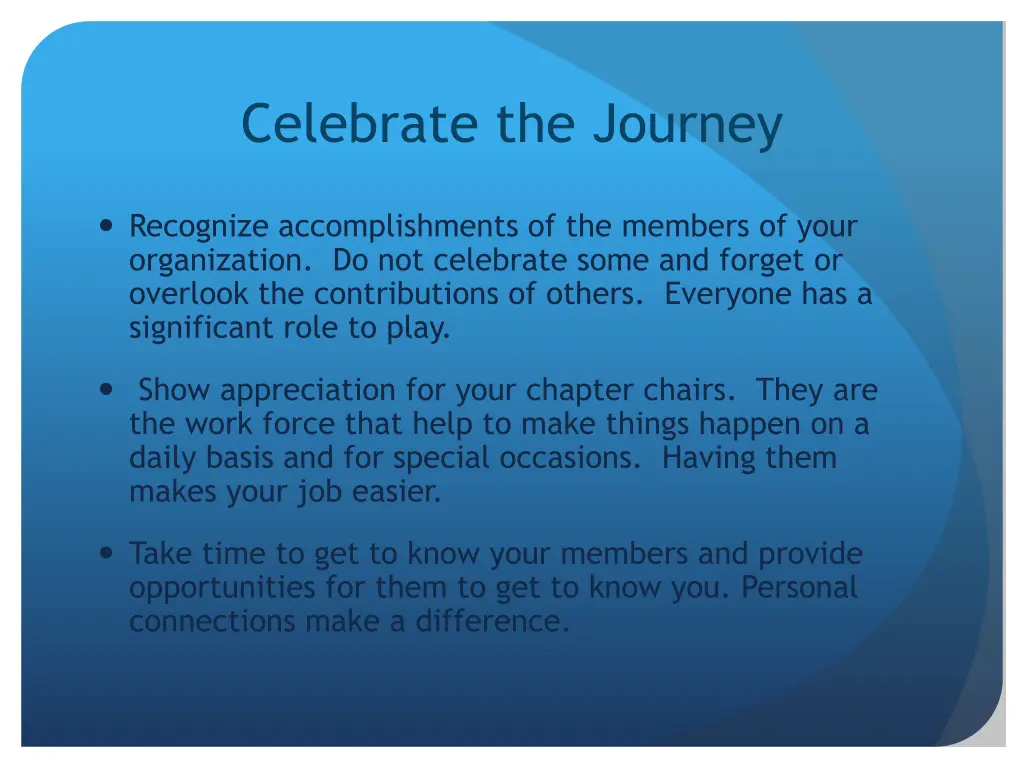celebrate the journey