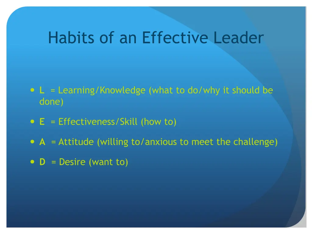 habits of an effective leader