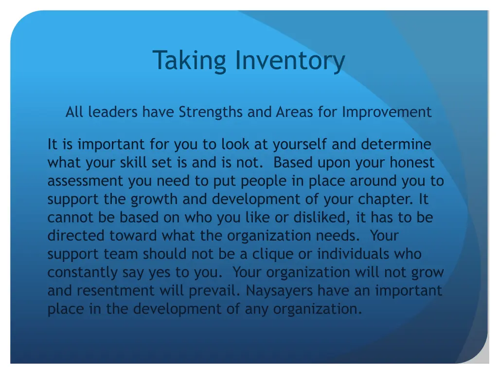 taking inventory