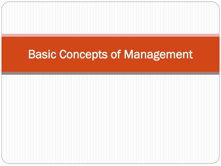 basic concepts of management basic concepts