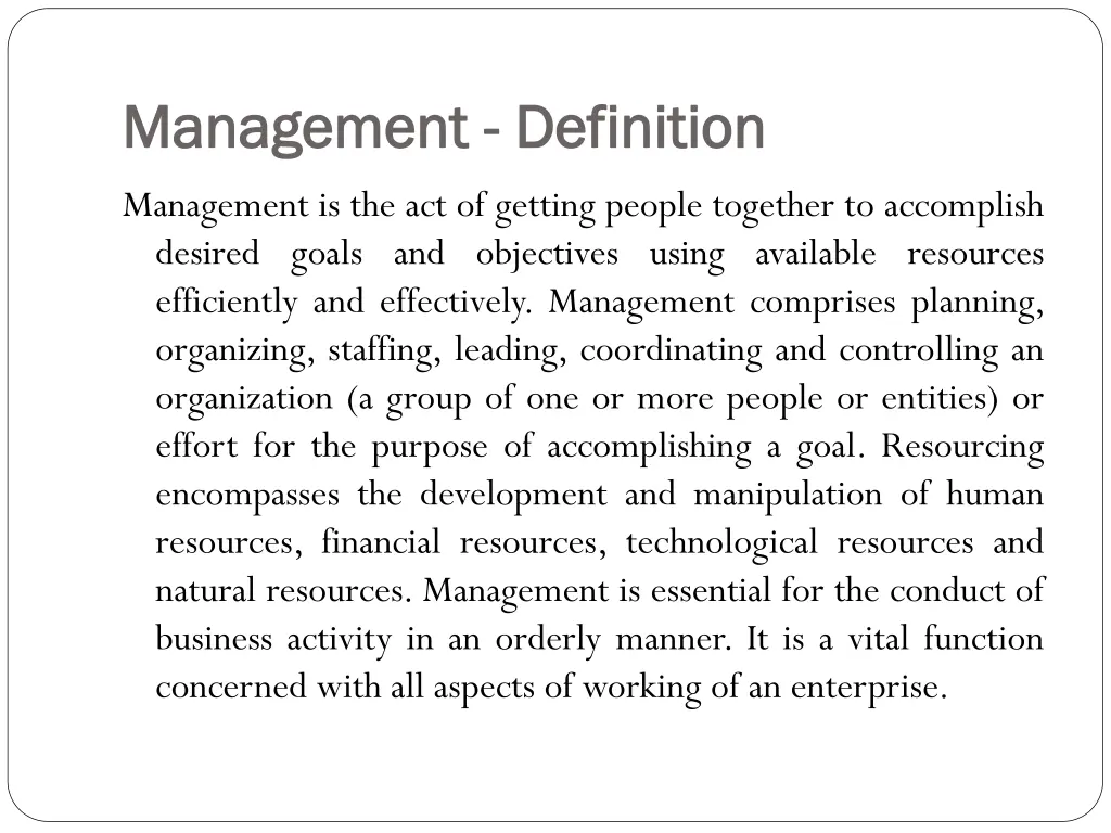 management management definition