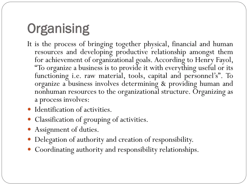 organising organising it is the process