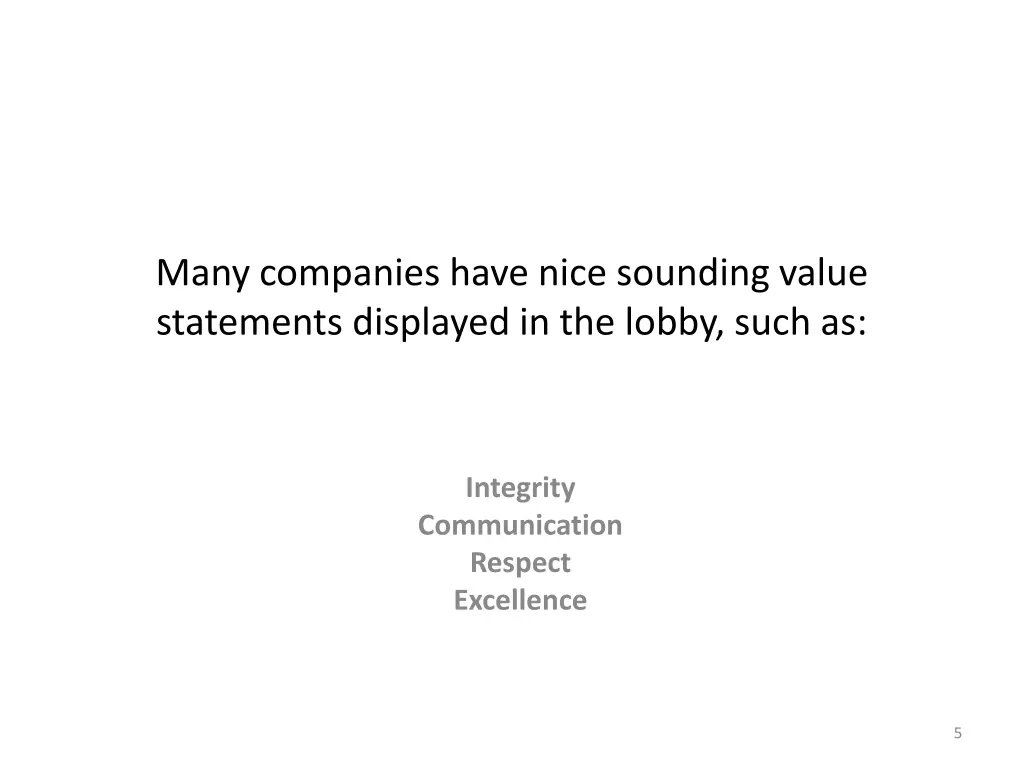 many companies have nice sounding value