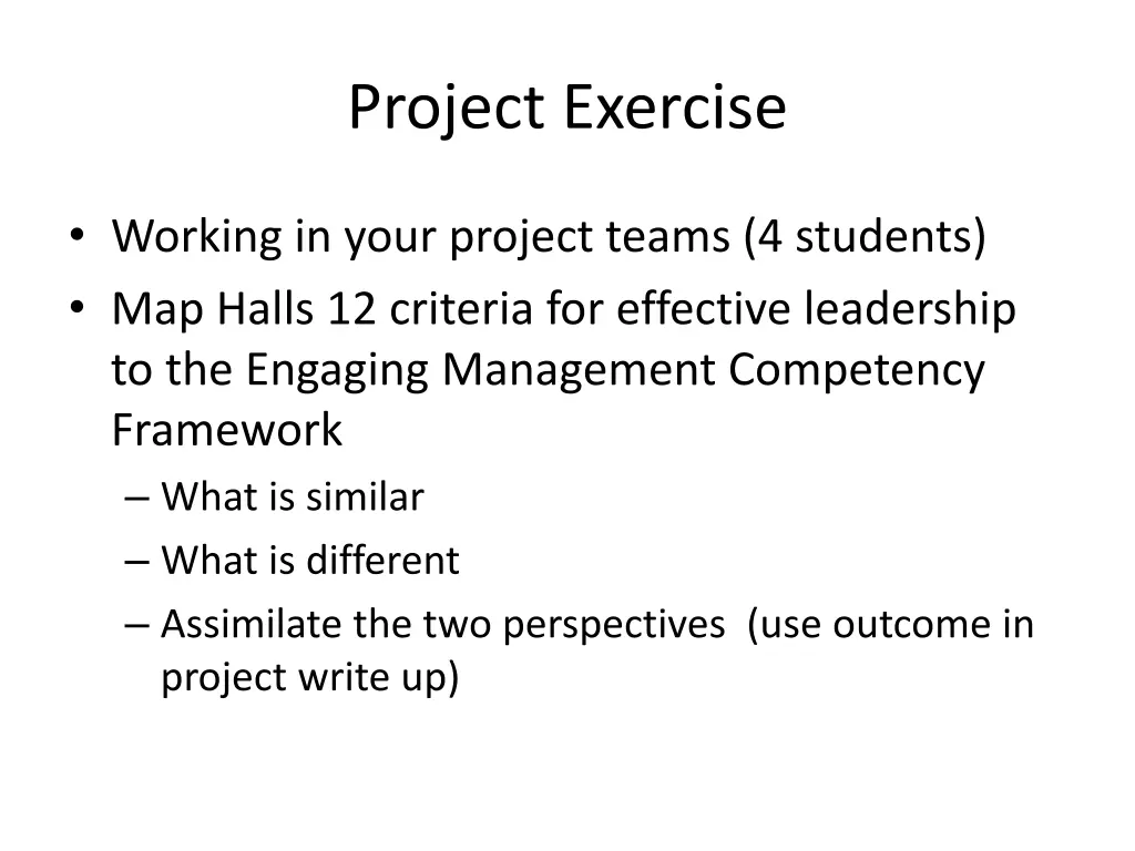 project exercise