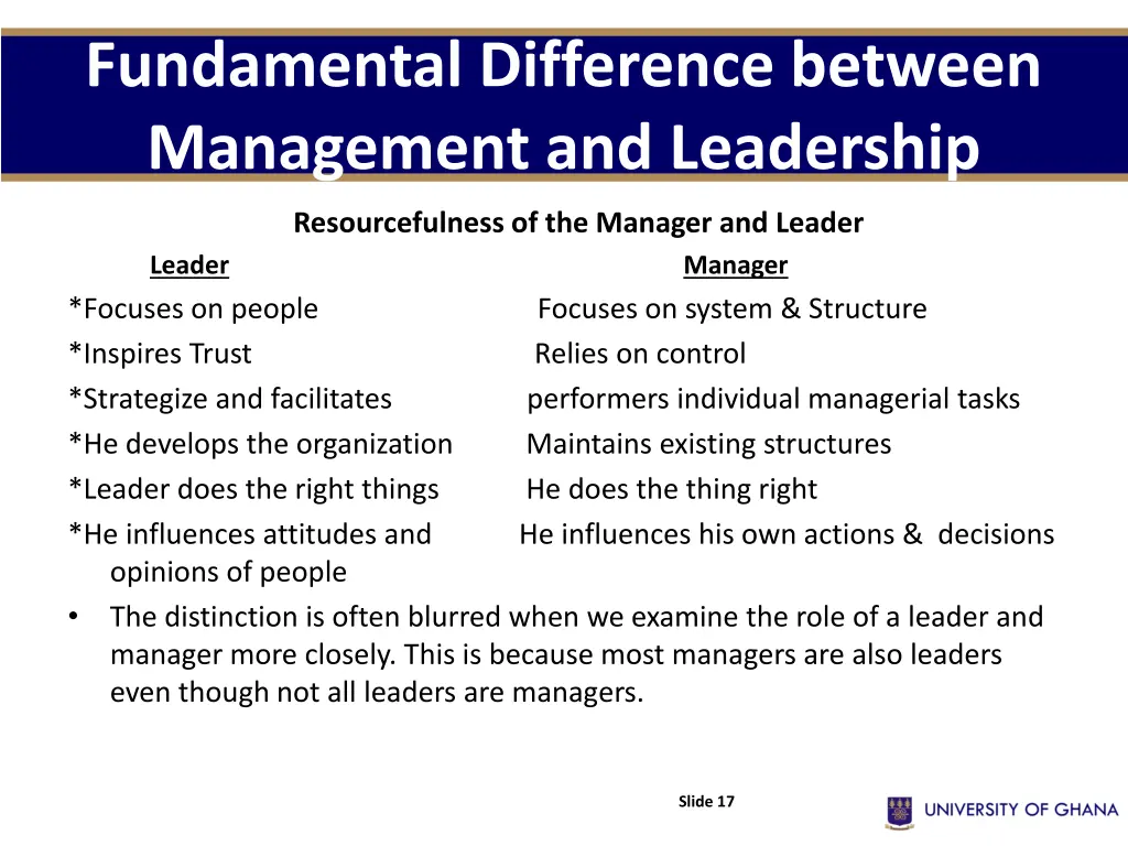 fundamental difference between management 4