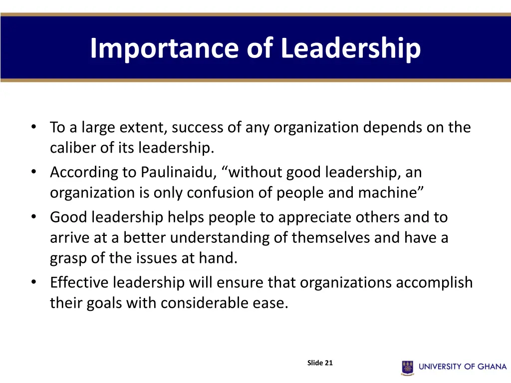 importance of leadership