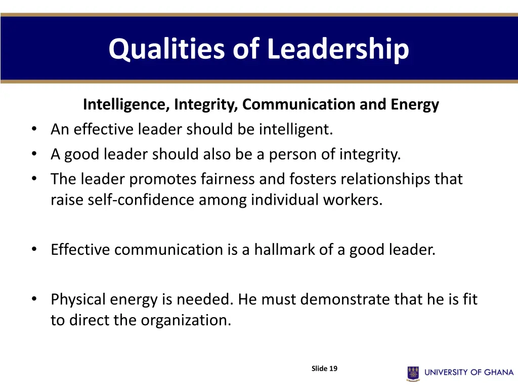 qualities of leadership