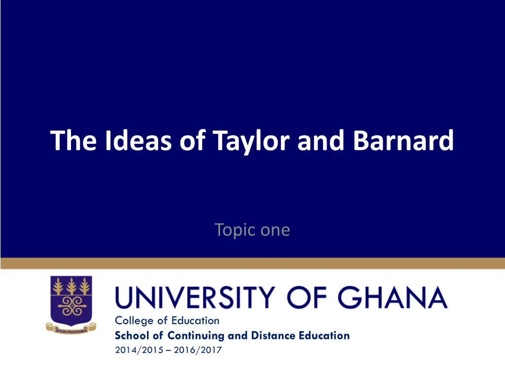 the ideas of taylor and barnard