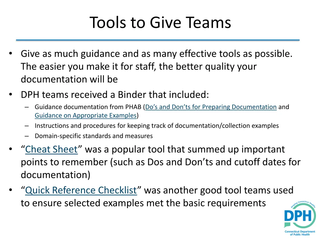 tools to give teams