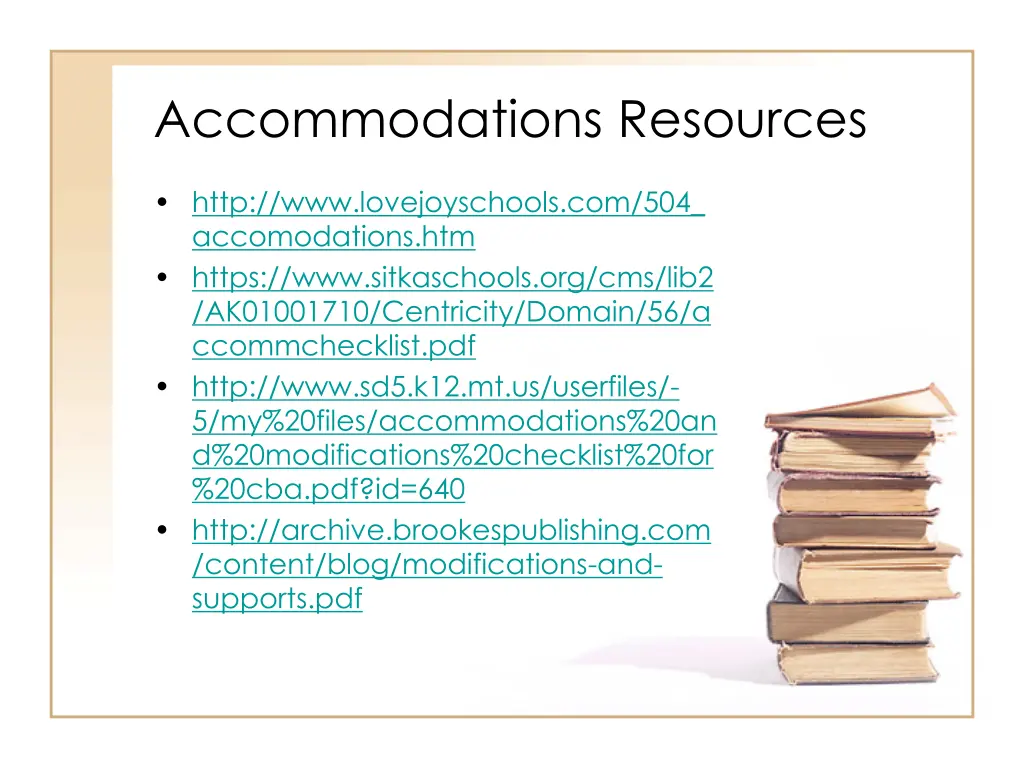 accommodations resources