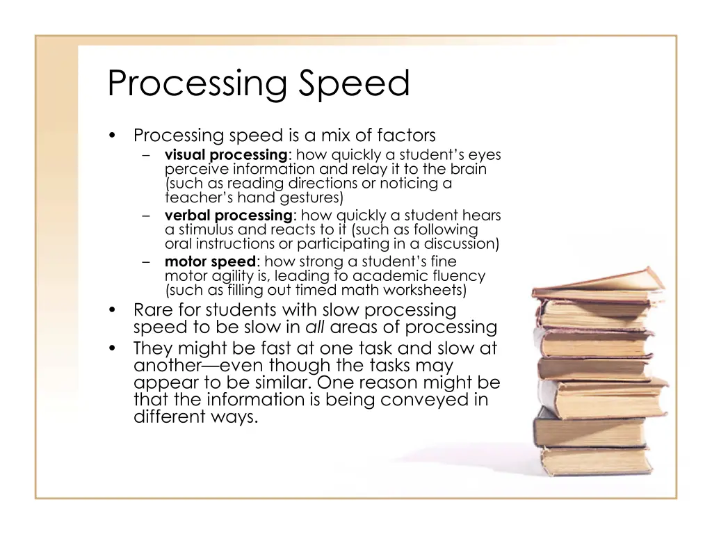 processing speed