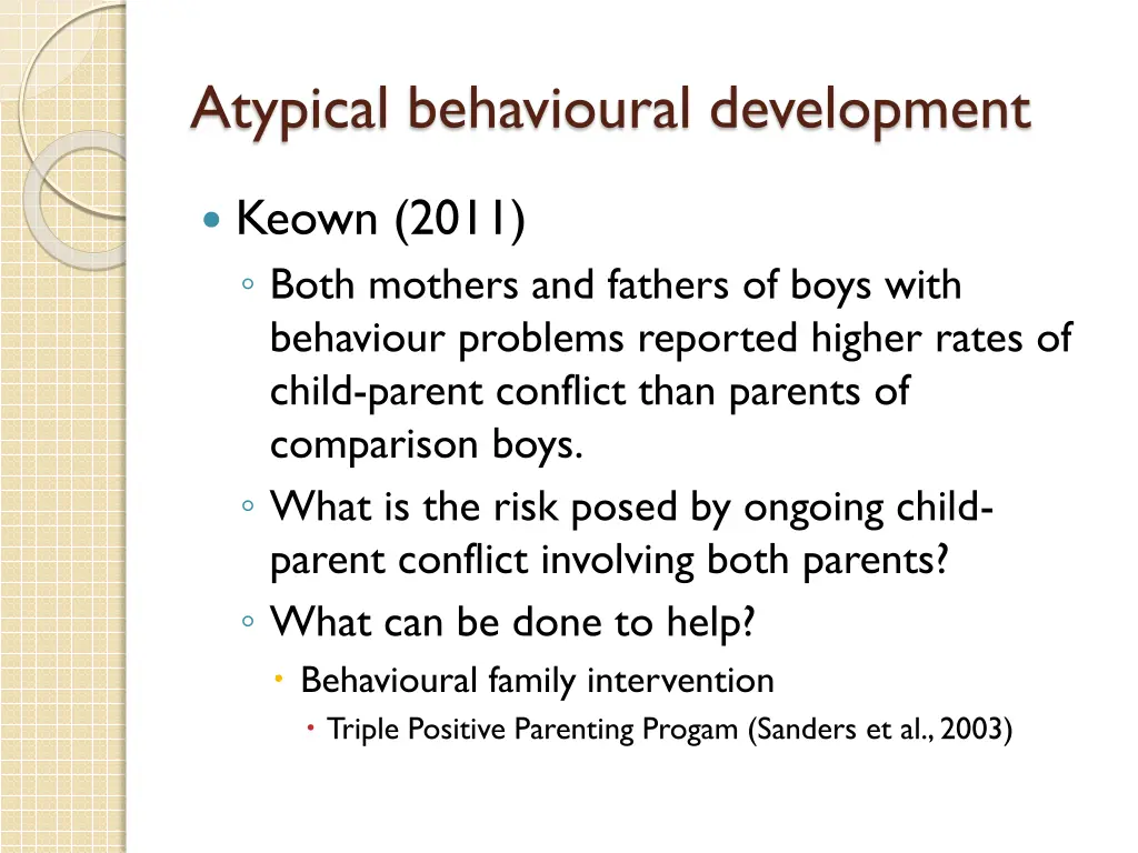 atypical behavioural development 1