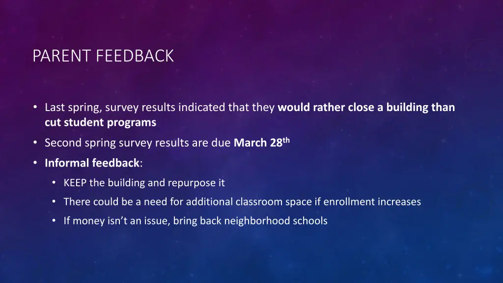 parent feedback