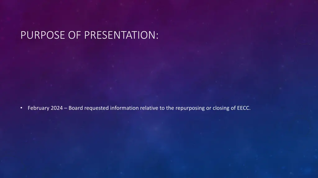 purpose of presentation