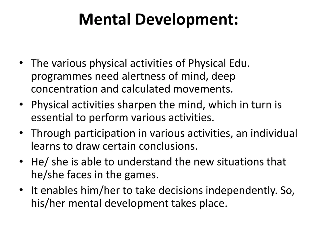 mental development