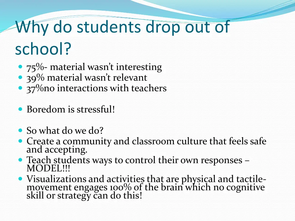 why do students drop out of school 75 material