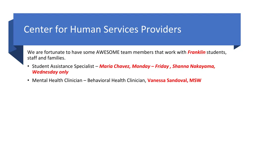center for human services providers
