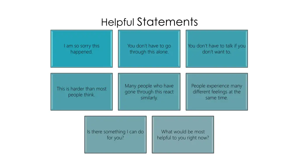 helpful statements
