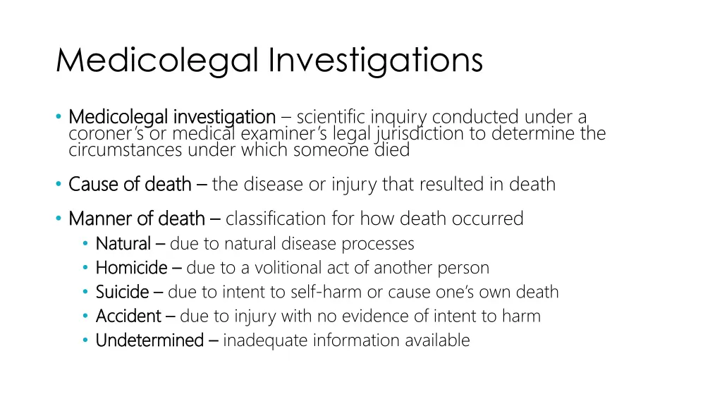 medicolegal investigations