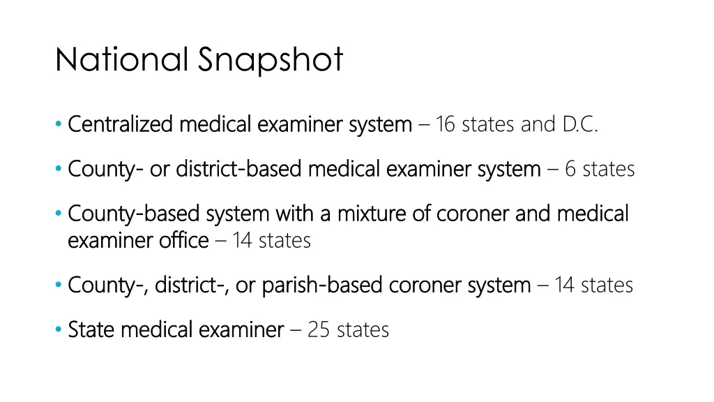 national snapshot