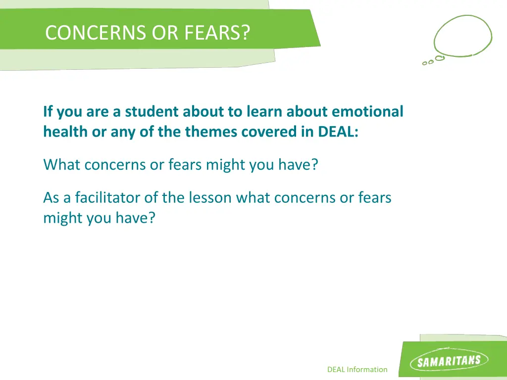 concerns or fears