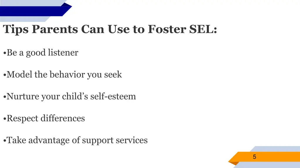 tips parents can use to foster sel