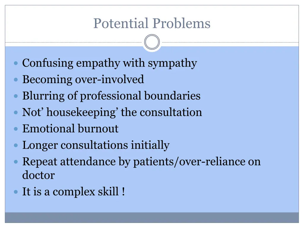 potential problems