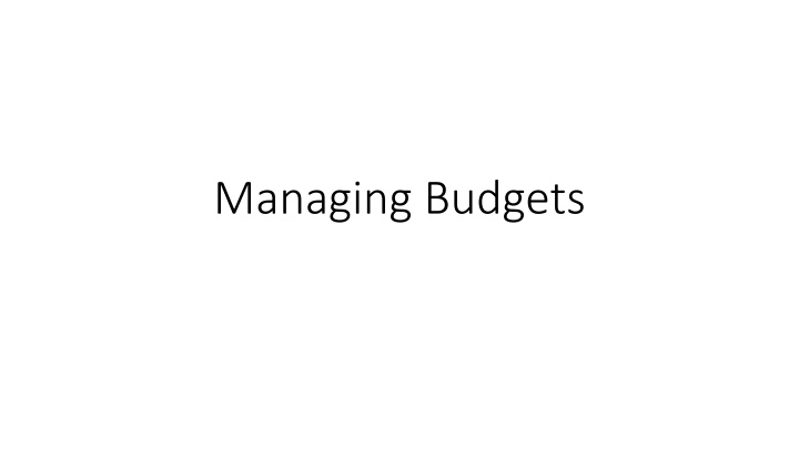 managing budgets