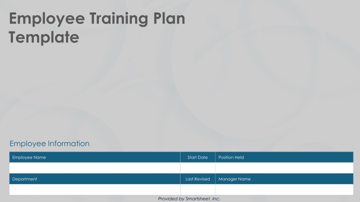 employee training plan template