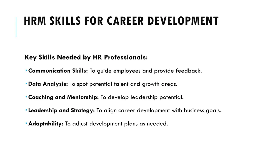 hrm skills for career development