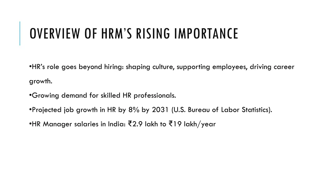 overview of hrm s rising importance