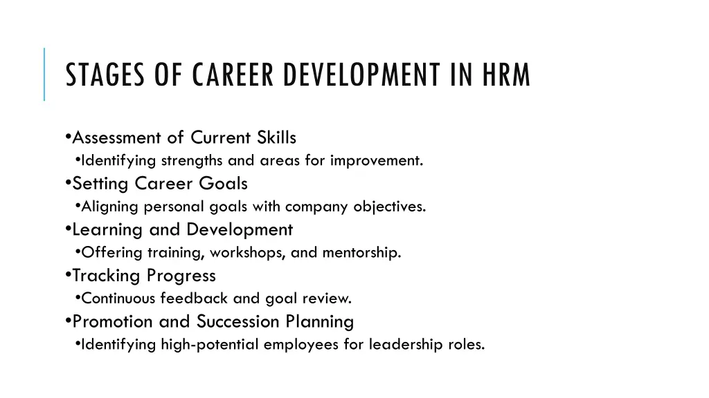 stages of career development in hrm