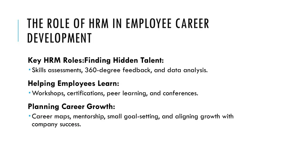 the role of hrm in employee career development