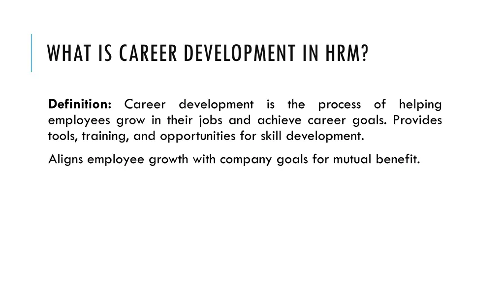 what is career development in hrm