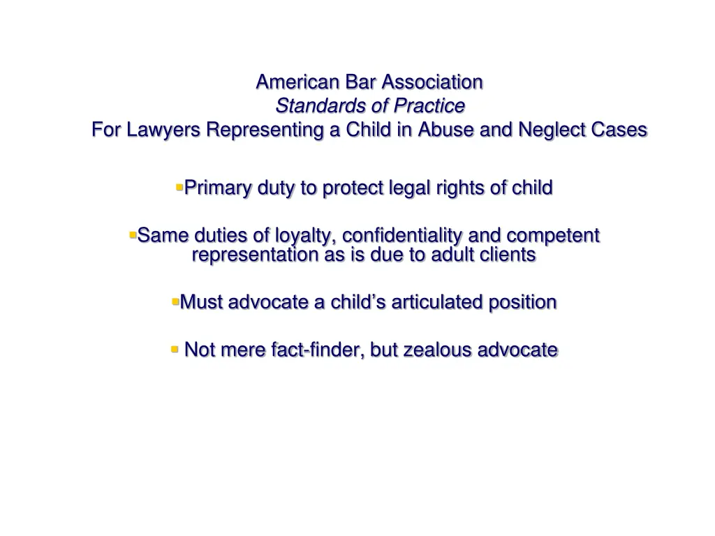 american bar association standards of practice