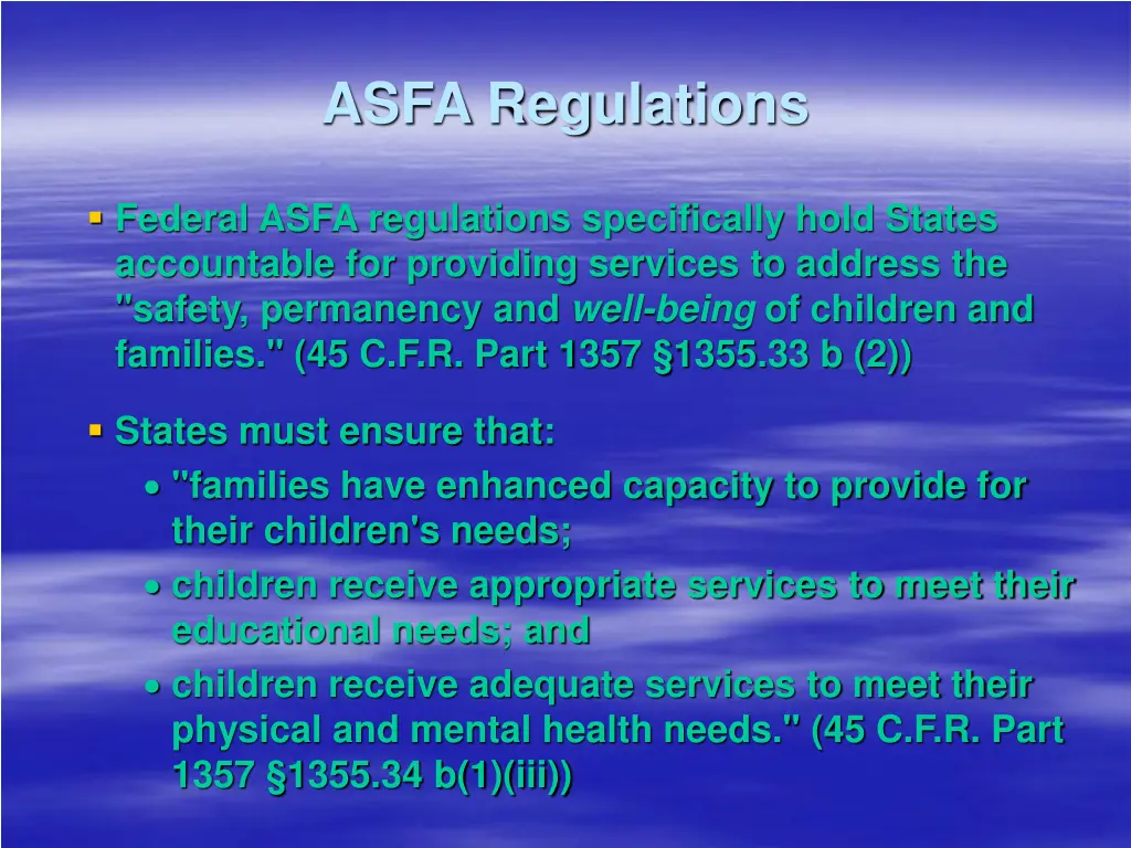 asfa regulations