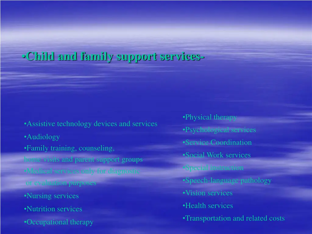 child and family support services