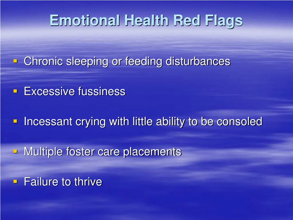 emotional health red flags