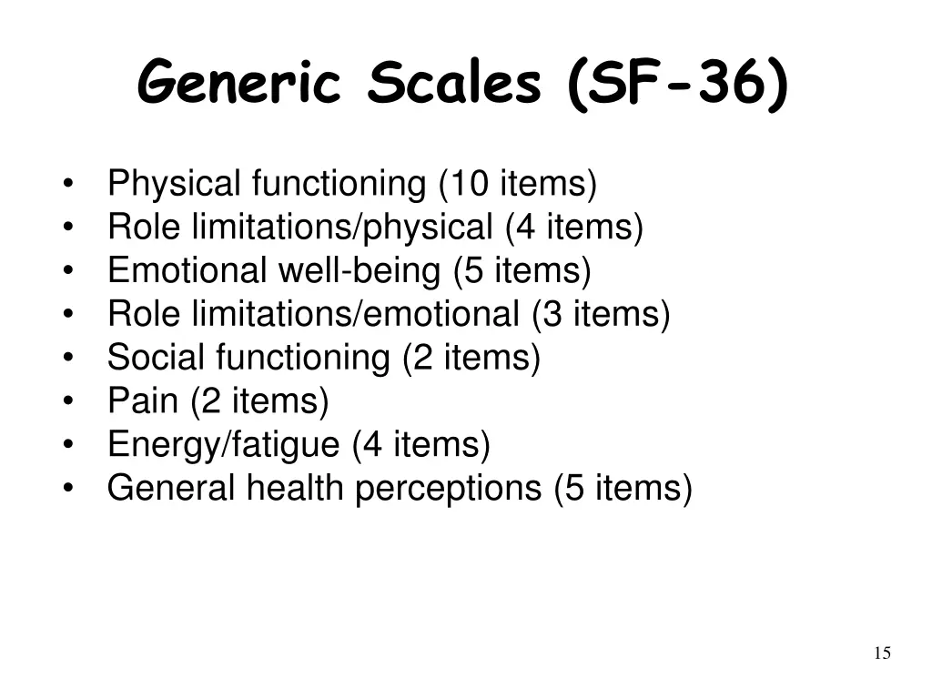 generic scales sf 36