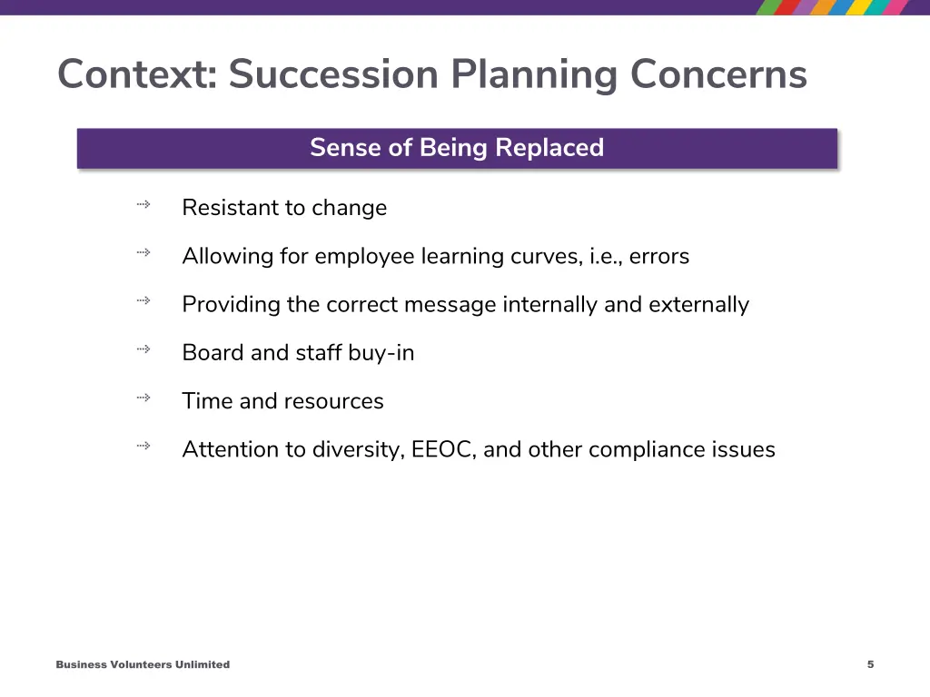 context succession planning concerns