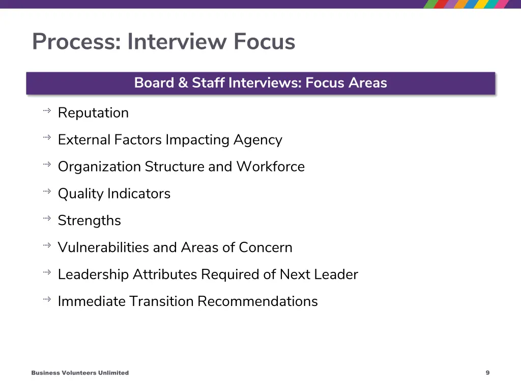 process interview focus