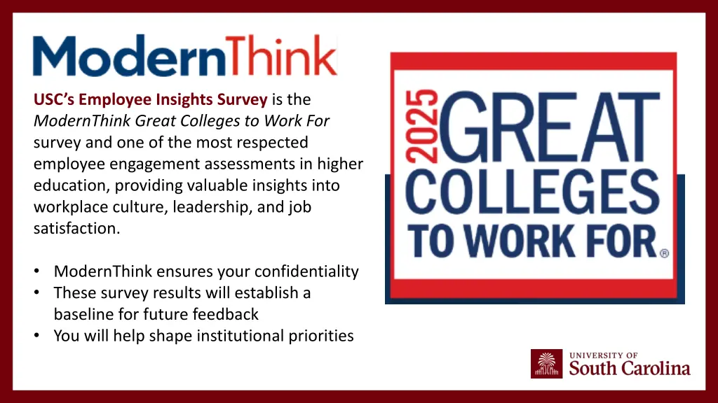usc s employee insights survey is the modernthink