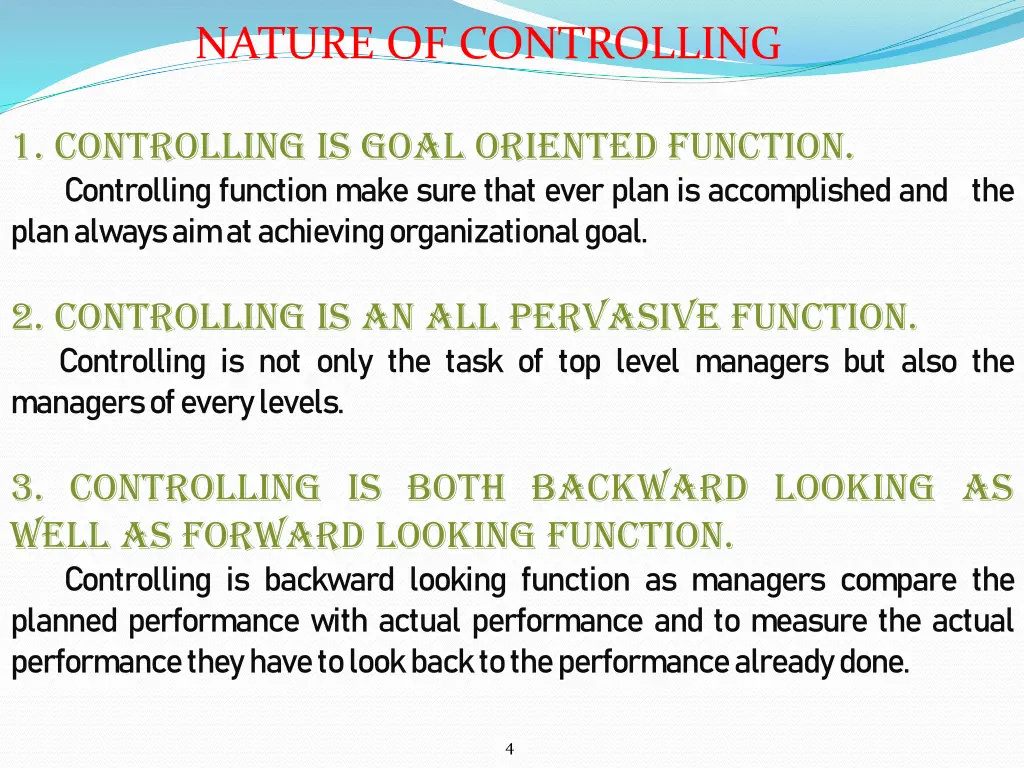 nature of controlling