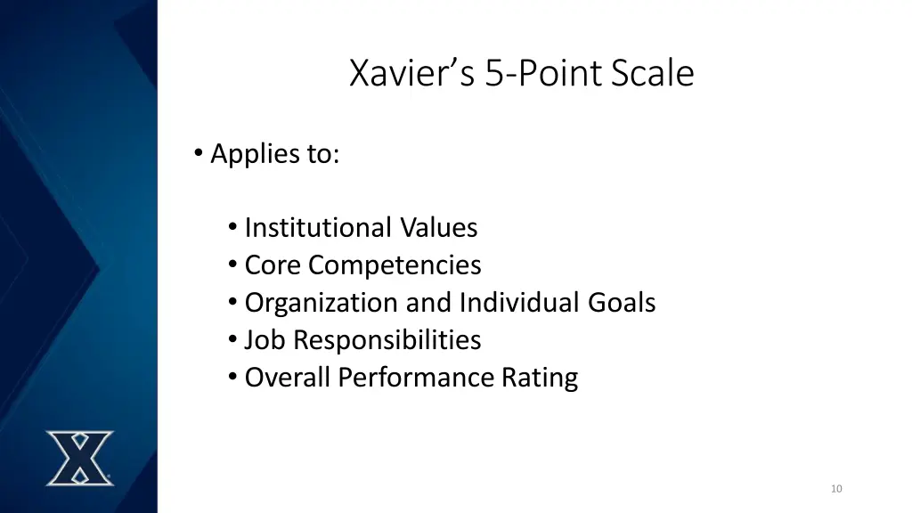 xavier s 5 pointscale 1