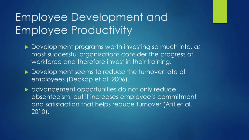 employee development and employee productivity