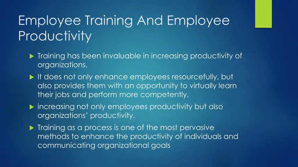 employee training and employee productivity