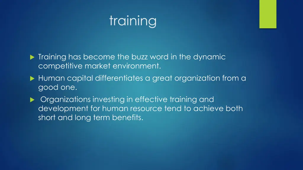 training